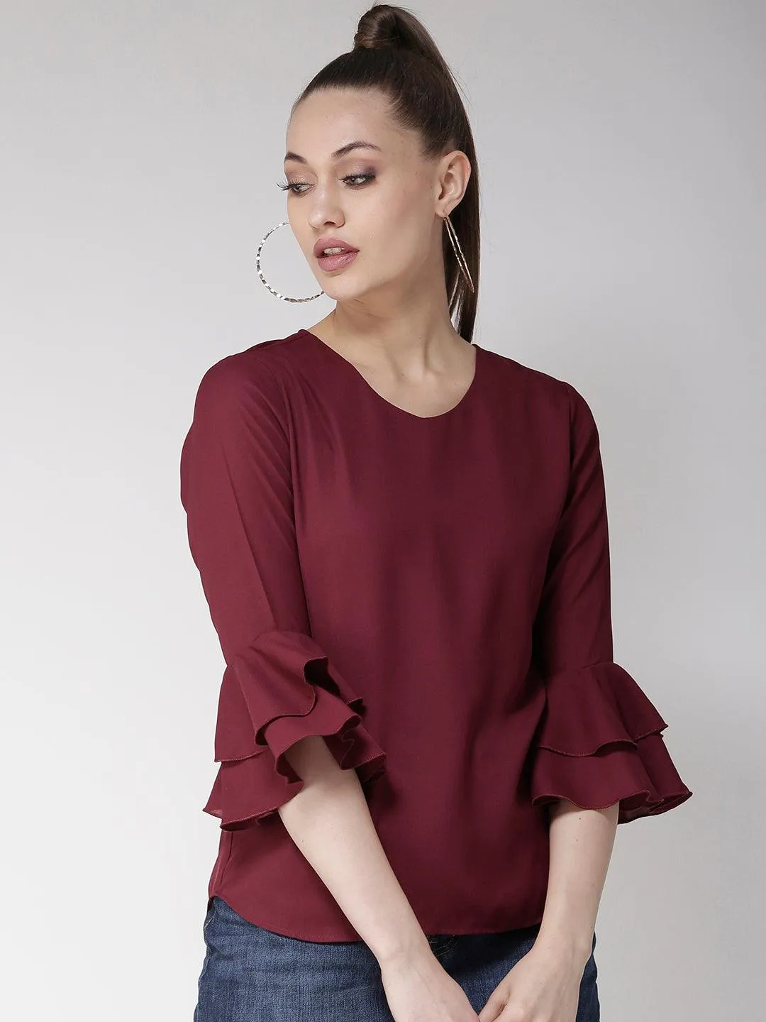 Women Yellow Solid Top