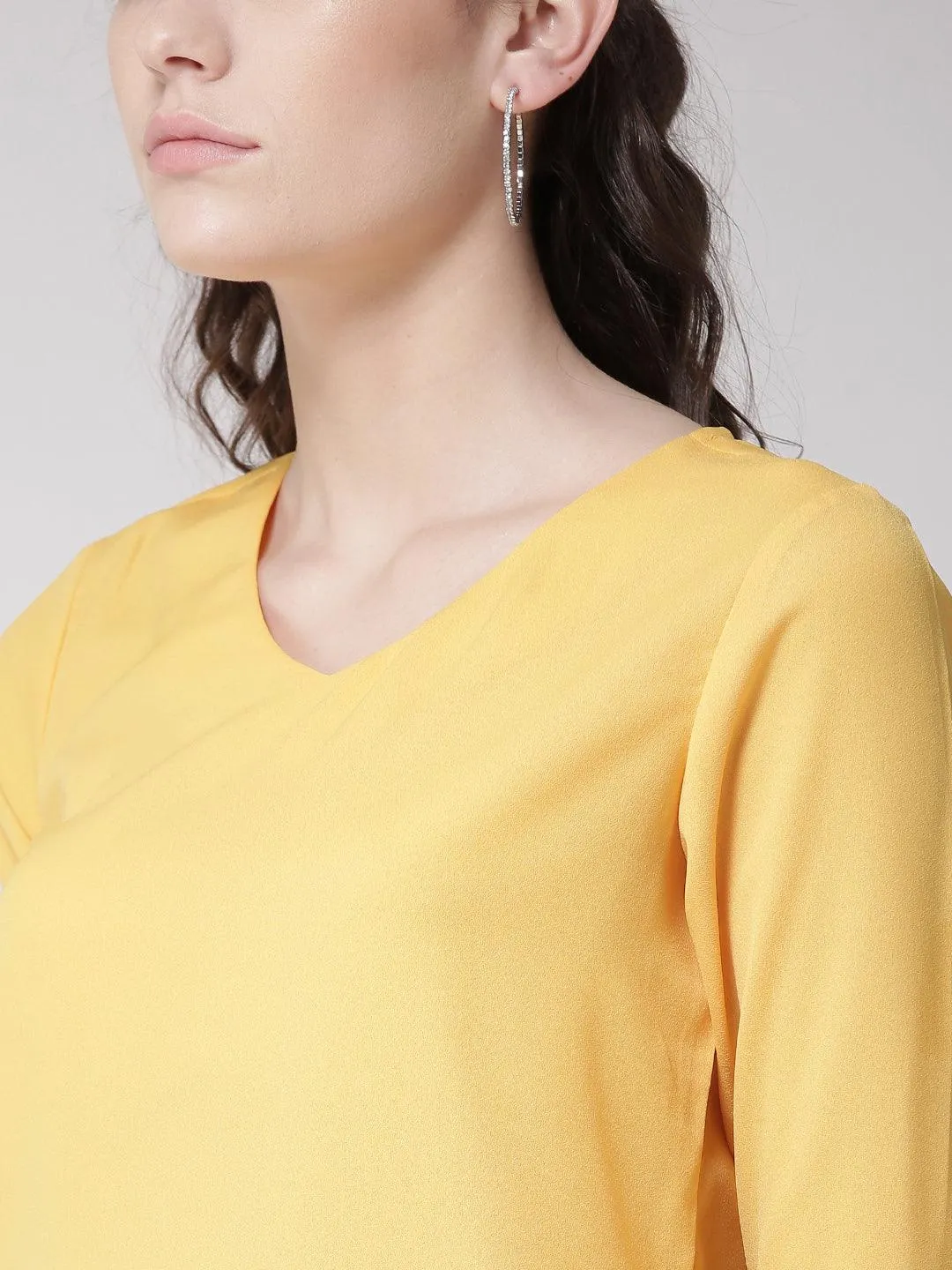 Women Yellow Solid Top