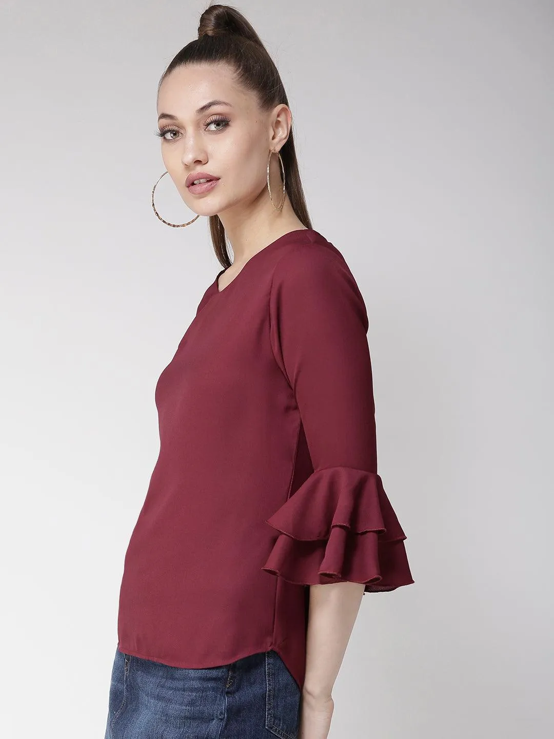Women Yellow Solid Top
