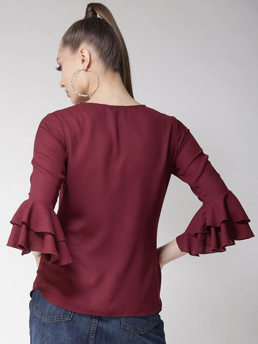 Women Yellow Solid Top