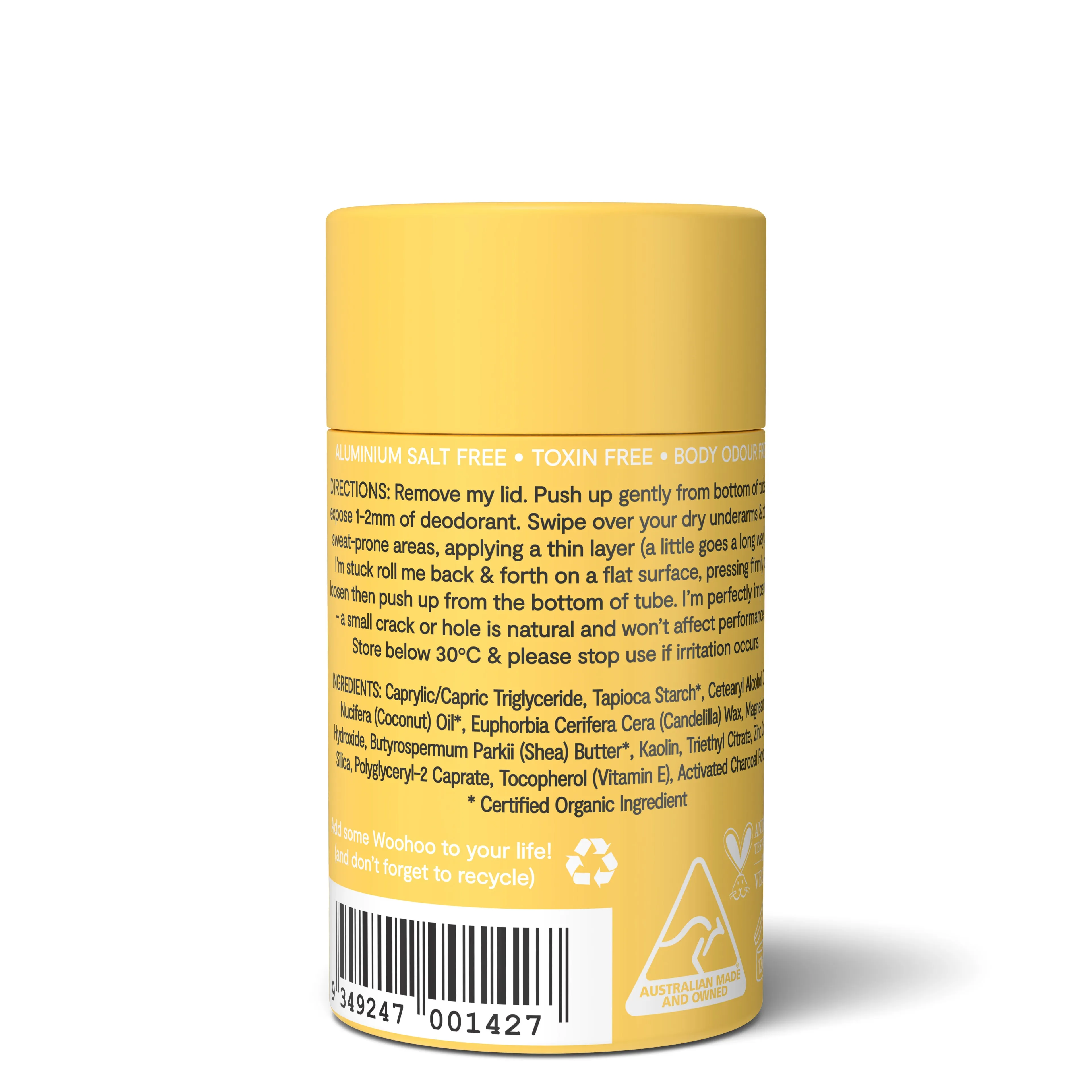 Woohoo Natural Deodorant & Anti-Chafe Stick (Mellow) 60g