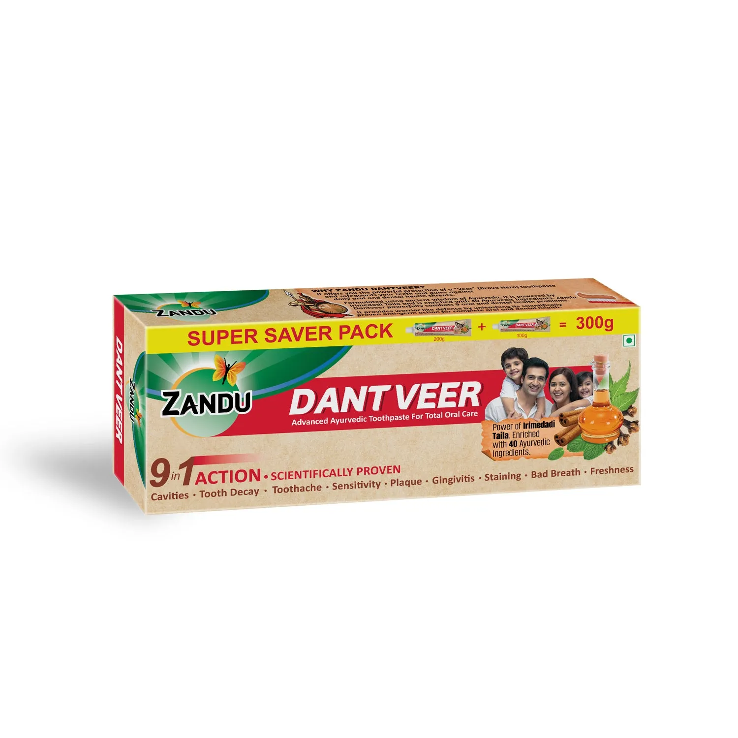 Zandu Dantveer Ayurvedic Toothpaste for Total Dental Care (Scientifically Proven)-500g