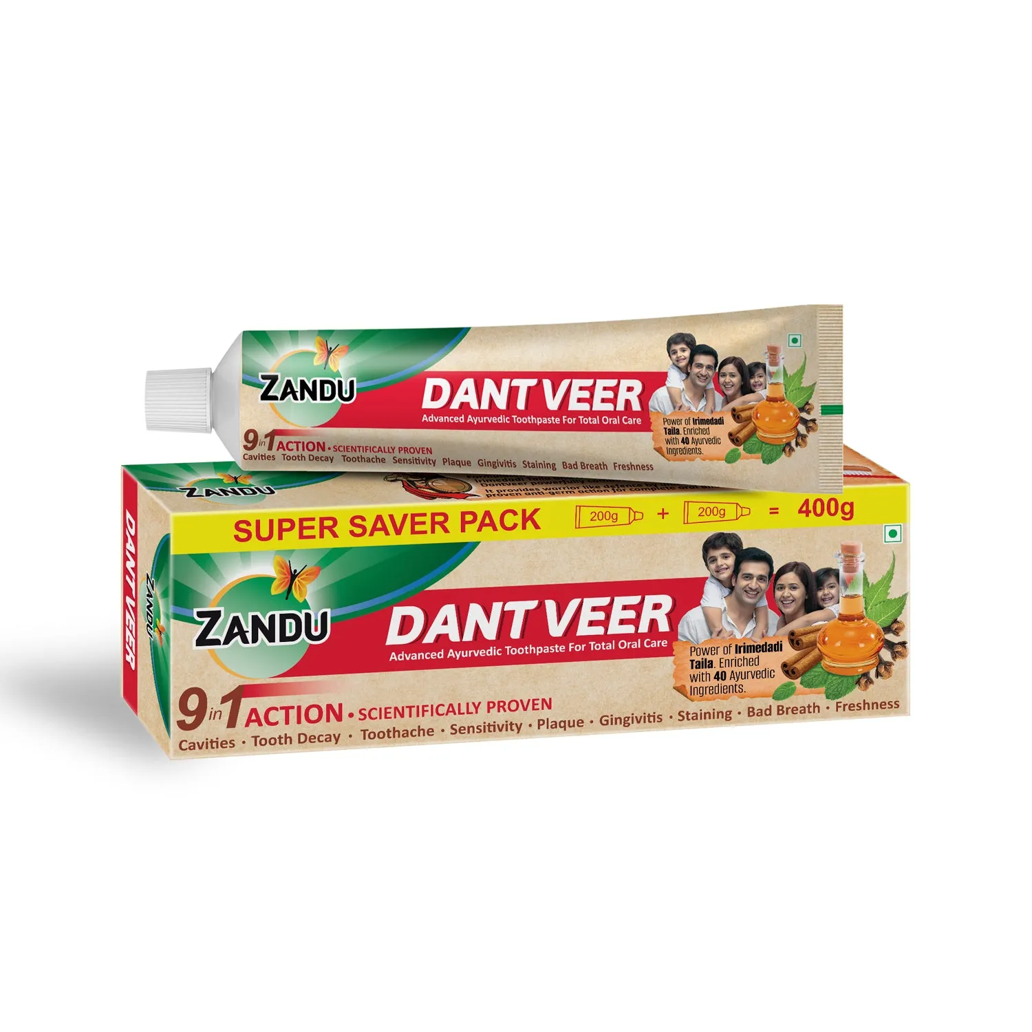 Zandu Dantveer Ayurvedic Toothpaste for Total Dental Care (Scientifically Proven)-500g