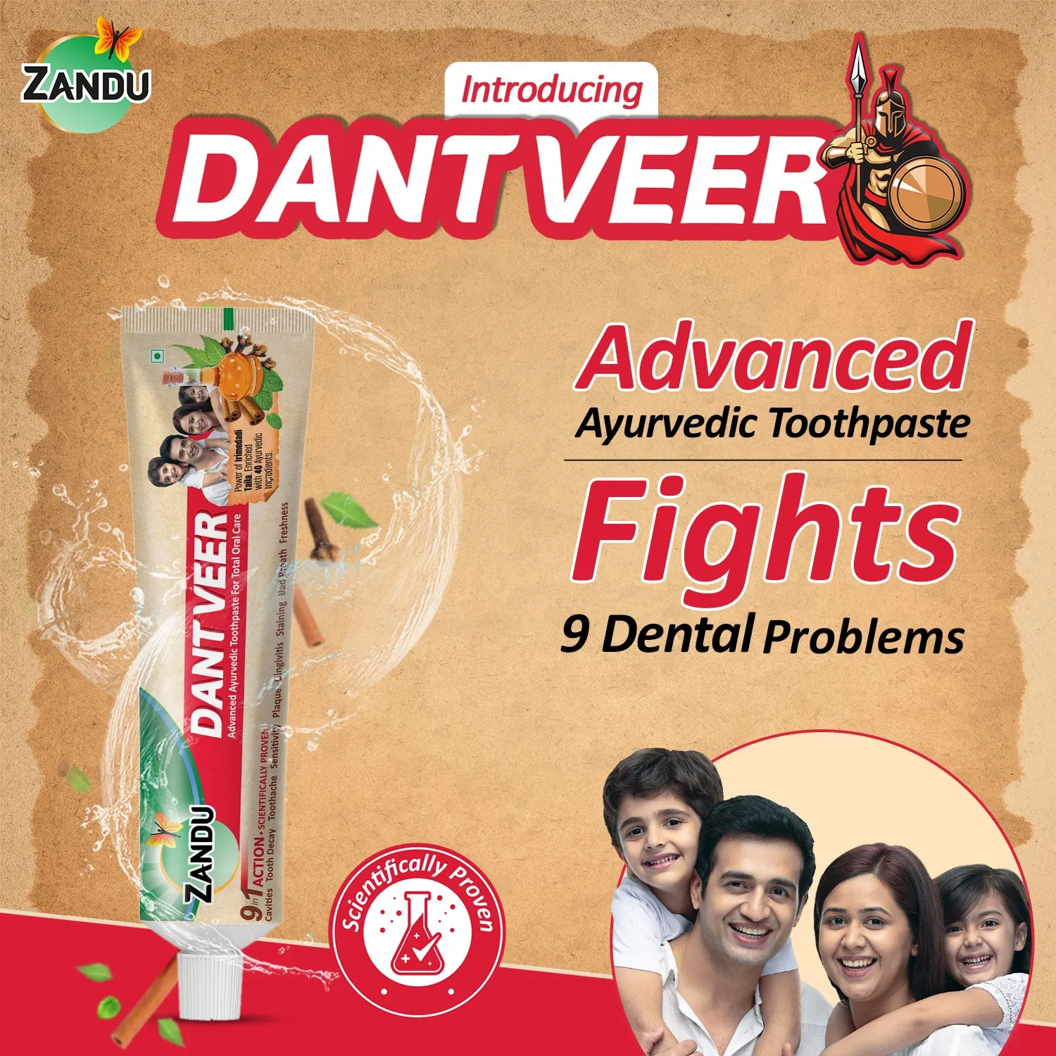 Zandu Dantveer Ayurvedic Toothpaste for Total Dental Care (Scientifically Proven)-500g