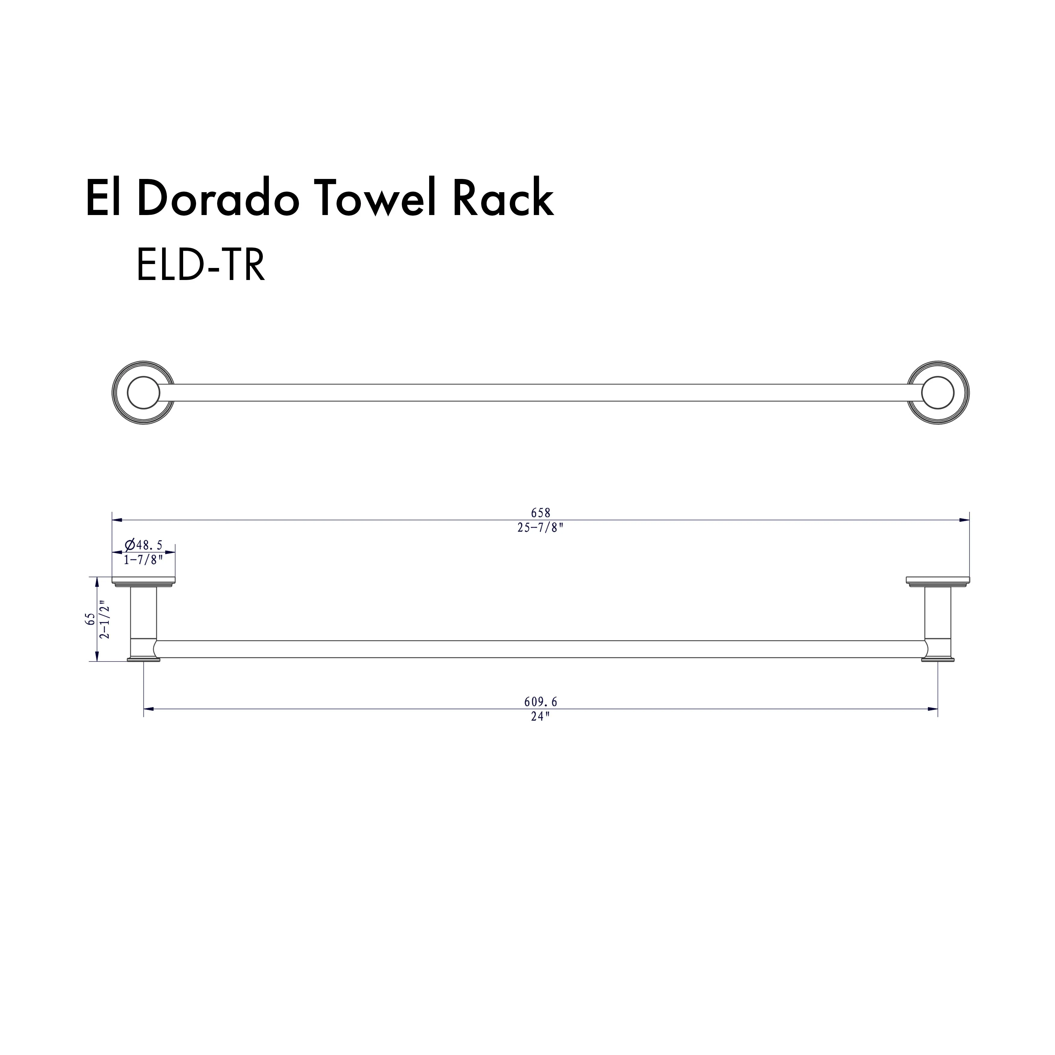 ZLINE El Dorado Towel Rail in Gun Metal (ELD-TR-GM)